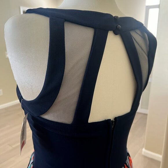 NWT Midnight Doll Juniors Size 13‎ Maxi Long Empire Cut Mulitcolor Chevron - Picture 3 of 8